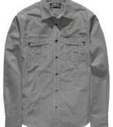 Trick of the eyes. Give your wardrobe some visual texture with this mini-check shirt from Ecko Unltd.