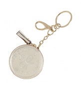 Both fantastical and simply fantastic, Anya Hindmarchs Lucky Sixpence keyfob/coin purse combo is a fun way to keep your essentials organized - Key ring, lobster claw clip, zip-around leather coin purse - Carry alone with your keys and change, or clip into handbags for a playfully practical finish