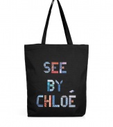 Tuck away shopping essentials in style in See by Chlo?s logo tote - Multicolor patchwork logo, double top handles - Perfect for stashing away groceries, or giving as a fun holiday gift