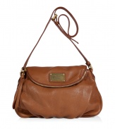 Finish your look on an effortless cool note with Marc by Marc Jacobs ultra versatile slouchy leather flap-over Natasha bag - Front flap pocket with logo plaque and zip, magnetic snap underneath, slouchy shape, adjustable shoulder strap, logo lining, zippered back wall pocket, 2 front wall slit pockets - Perfect for everyday use or for off-duty casual ensembles