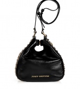 Toughen up your look with Juicy Coutures incredibly detailed studded leather Stevie hobo - Adjustable shoulder strap, studded sides with zip detail, magnetic top pinch snap, inside zippered back wall pocket - Wear with a bright dress and cool ankle boots