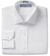 By combining a closer fit and a classic construction, Tommy Hilfiger saves you a trip to the tailor with this sophisticated dress shirt.