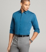 Stroke of genius. This bold striped shirt from INC International Concepts smartens up your style.