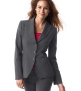 Keep it simple and smart in T Tahari's three-button fitted blazer.