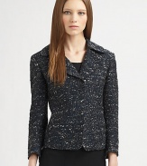 This flattering, impeccably tailored jacket is rendered in nubby, textural tweed.Notched lapelsConcealed snap closureThree-quarter sleeves with vented cuffsGathered drawstring backFully linedAbout 24 from shoulder to hem31% cotton/30% polyacrylic/28% viscose/11% polyamideDry cleanImported of Italian fabricModel shown is 5'9½ (176cm) wearing US size 4. 