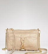 Take a shine to round-the-clock accessorizing with this metallic leather crossbody from Rebecca Minkoff. This bag adds cool glamour worn over the shoulder or tucked under your arm as a clutch.