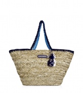 Nothing says summertime chic like this lovely woven seagrass bag from Juicy Couture - Large carryall style, top carrying handles, front logo detail - Perfect for park jaunts and beachside lounging