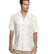 O-leis.  The luxury of silk makes this woven from Tommy Bahama a must-have addition to you summer wardrobe.