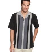 This short-sleeved panel shirt from Via Europa sets your warm-weather wardrobe apart.