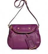 Bring a pop of color to your casual or dressed up ensembles with this versatile satchel from Marc by Marc Jacobs - Front flap with logo plaque and zip, slouchy shape, adjustable shoulder strap, side pleating, name tag slot - Perfect for everyday use or for off-duty casual