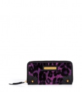 Inject an eye-catching edge into your statement accessories collection with Juicy Coutures bright purple leopard print zip-around wallet - Metal logo plaque, zippered back pocket, inside zippered coin pocket, bill and credit card slots - Stash away in oversized totes or carry alone for running quick errands