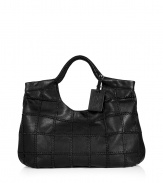 Exquisitely crafted with a decidedly edgy feel, this Ralph Lauren Collection leather tote is a cool choice destined to become your favorite daytime companion - Woven rounded double top handles, embossed luggage tag, allover laced patchwork-effect patterning, hidden magnetic top snap, zippered back wall slot pocket, front wall snapped and slot pockets - Unstructured, slouchy shape - Carry to work with tailored sheaths, or tote around weekend essentials with leather jackets and casual separates