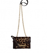 A mini version of the must-have Harper silhouette, this Diane von Furstenberg crossbody bag will update your cocktail-ready look - Front flap with magnetic snap closure, back slit pocket with hidden magnetic snap, lip-shaped mirror attached to handle, chain detailed shoulder strap, red interior, inside zippered back wall pocket, back logo detail - Pair with a flirty frock and heels