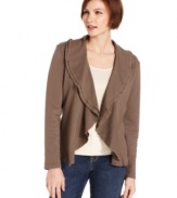 A perfect layer for the season, Style&co.'s shawl collar cardigan features a double tier and a cascading open front.