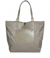 Sophisticated cement nylon tote from Marc by Marc Jacobs - Add chic style to the everyday with a convenient carryall - Lovely grey-hued nylon in a large size - Perfect for work, school, or play