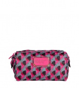 Tote around your makeup essentials in style with this geometric print cosmetic bag from Marc by Marc Jacobs - Top zip closure, front logo plaque, retro-inspired print and logo stitching details - Perfect for everyday use, travel, or as a thoughtful gift