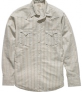 With a rugged Western vibe, this shirt from Lucky Brand Jeans is the new frontier in weekend wear.