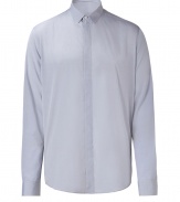 Classic light grey long sleeve button down - This sophisticated shirt is perfect dressed up or down - Try with slim dress pants, oxfords, and a leather jacket - Style with straight leg jeans, a pullover, and oxfords to update office staples