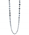 Go to even greater lengths. Kenneth Cole New York's long necklace is crafted from silver-tone mixed metal with navy-colored beads in a variety of shapes for a stylish touch. Approximate length: 43 inches.