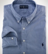 A preppy mini-plaid pattern enlivens our handsome sport shirt, cut for a comfortable, classic fit.