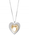 Even more to love. Robert Lee Morris' silver-plated necklace features a double heart pendant crafted from silver-tone and gold-tone metal for a stylish look. Approximate length: 32 inches + 3-inch extender. Approximate drop: 2-3/4 inches.