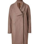 An effortless chic choice with a decidedly French flair, Cacharels wool twill coat guarantees a contemporary polish to cool weather looks - Softly folded collar, long sleeves, hidden double-breasted button-down front, front slit pockets, kick pleat - Straight silhouette - Wear over modern knits with leather leggings and ballerinas