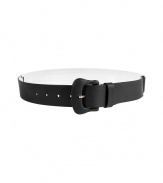 Ultra modern and incredibly unique, Maison Martin Margielas translucent backed leather belt guarantees for a fashion-forward finish - Leather covered buckle - Layer over urban-cool knits and trend favorite leather leggings