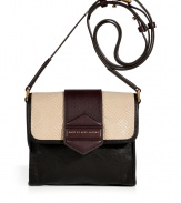 Add artful inspiration to your off-duty chic with this ultra-cool colorblock leather crossbody bag from Marc by Marc Jacobs - Front flap with cream-colored snake embossed leather and logo detailed closure, adjustable shoulder strap, inside zip pocket - Perfect for a lunch date or early evening cocktails