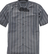 Keep it casual and breezy for the weekend in this laid-back short-sleeve shirt from Via Europa.