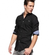 Inject some modern style into your casual wardrobe with this slim-fit shirt from INC International Concepts.