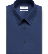 This no-iron, slim-fit Calvin Klein dress shirt will be your go-to when you need crisp style in a snap.