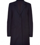 Smart and sophisticated, this wool-blend coat from See by Chloe adds elegant appeal to day or night ensembles - Notched lapels, concealed button placket, long sleeves, flap pockets - Wear with skinny jeans and heels or over a cocktail sheath