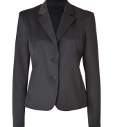 Crafted from a luxurious mix of wool stretch, Theyskens Theorys two-button blazer counts as a business essential you cant live without - Notched collar, long sleeves, on-seam pockets, two button closure - Slim tailored fit - Wear with everything from tees and jeans to sheath dresses and heels