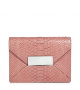 Ultra-stylish blush python clutch - This luxurious clutch is great for day or night - Of-the-moment envelope shaped clutch made of blush hued python - Perfect for cocktail parties or a dressy lunch date