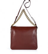 Invest in high style with this luxe chain-detailed tote from Salvatore Ferragamo - Square shape, top zip closure, chain-detailed carrying handle and adjustable shoulder strap - Perfect for workweek chic or an elevated off-duty look