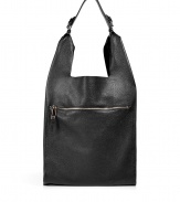 Inject bold style to your off-duty look with this colorful leather shoulder from Jil Sander - Modernized hobo style with adjustable shoulder strap, front zip pocket, large fold out internal pocket - Perfect for weekend chic or stylish travel