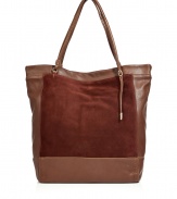 The classic tote goes ultra-luxe with thus suede-and-leather version from See by Chloe - Classic carryall shape, buckle-detailed shoulder straps, front suede panel, supple brown leather, small internal pockets - Perfect for daily use, work, or for stylish travel