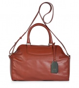 Ladylike looks get a sleek modern finish with See by Chlo?s chestnut leather tote, the perfectly practical choice for chic daytime looks - Roomy interior, top zip, adjustable shoulder strap, logo engraved luggage tag, inside zippered back wall pocket - Pair with bright, feminine separates and statement footwear