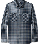 Add checks to your wardrobe and you'll get checked out with style in this shirt by DC Shoes.