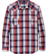 This American Rag plaid will keep you warm in classic rugged style.