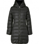 An ultra-stylish alternative to the classic duffle coat, this wool-and-cashmere-blend down coat from Duvetica features a feminine slim fit and unparalleled warmth - Hooded, two-way zip closure, long sleeves, zip pockets, quilted, tapered hem, slim fit - Wear with a cashmere pullover, skinny jeans, and shearling-lined boots