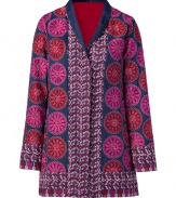 Ultra stylish blue multicolor embroidered jacket - Get noticed in this ethnic-inspired jacket - Flattering kimono style silhouette and intricate multicolor embellished pattern - Style with a pullover, slim jeans, and knee-high boots for boho luxe - Wear with a t-shirt and flared jeans