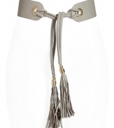 Cinch your look in style with this ultra-luxe obi style tie belt from Diane von Furstenburg - Obi style, bead and tassel-detailed, gold-tone hardware - Style with a slinky evening dress or tie around your favorite cardigan for an amped up day look