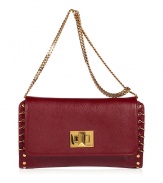 Edgy-yet-luxe ring embellishments add trend-right stylish depth to this bold bag from Emilio Pucci - Front flap with logo turn-lock closure, ring trim, chain shoulder strap - Wear with a cocktail-ready frock, sky-high heels, and a statement ring