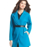 It's electric! Ellen Tracy's bold, blue coat is a bright choice for chilly days. (Clearance)