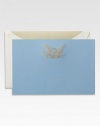 Distinctive hand-engraved set of 10 flat cards, each a symbol of courage and strength with signature bald eagle, from Crane's design library, perched on top.Set of 10 cards and envelopesApprox. 4¼ X 6 Made in USA