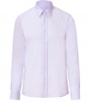 Upgrade your basic white button down with a soft hint of lavender from this pure cotton shirt by Hugo Hugo Boss - Classic cut with short color, full placket and long sleeves - Exceptional fit for a polished look solo or with a slim suit - Looks great in and out of the office