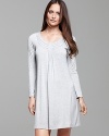 Gathered detailing lends an elegant finish to this long sleeve sleepshirt from Midnight by Carole Hochman.