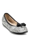 In zealous zebra, Salvatore Ferragamo's My Joy flats add subtle printed style to your workday wardrobe.