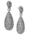 Shimmering and stunning. These teardrop earrings from 2028 are crafted from silver-tone mixed metal with glistening glass stones for a dazzling touch. Approximate drop: 1 inch.